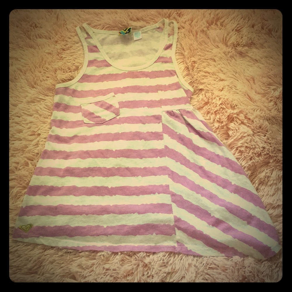 Roxy Girl's Asymmetrical Striped Summertime Tank Top